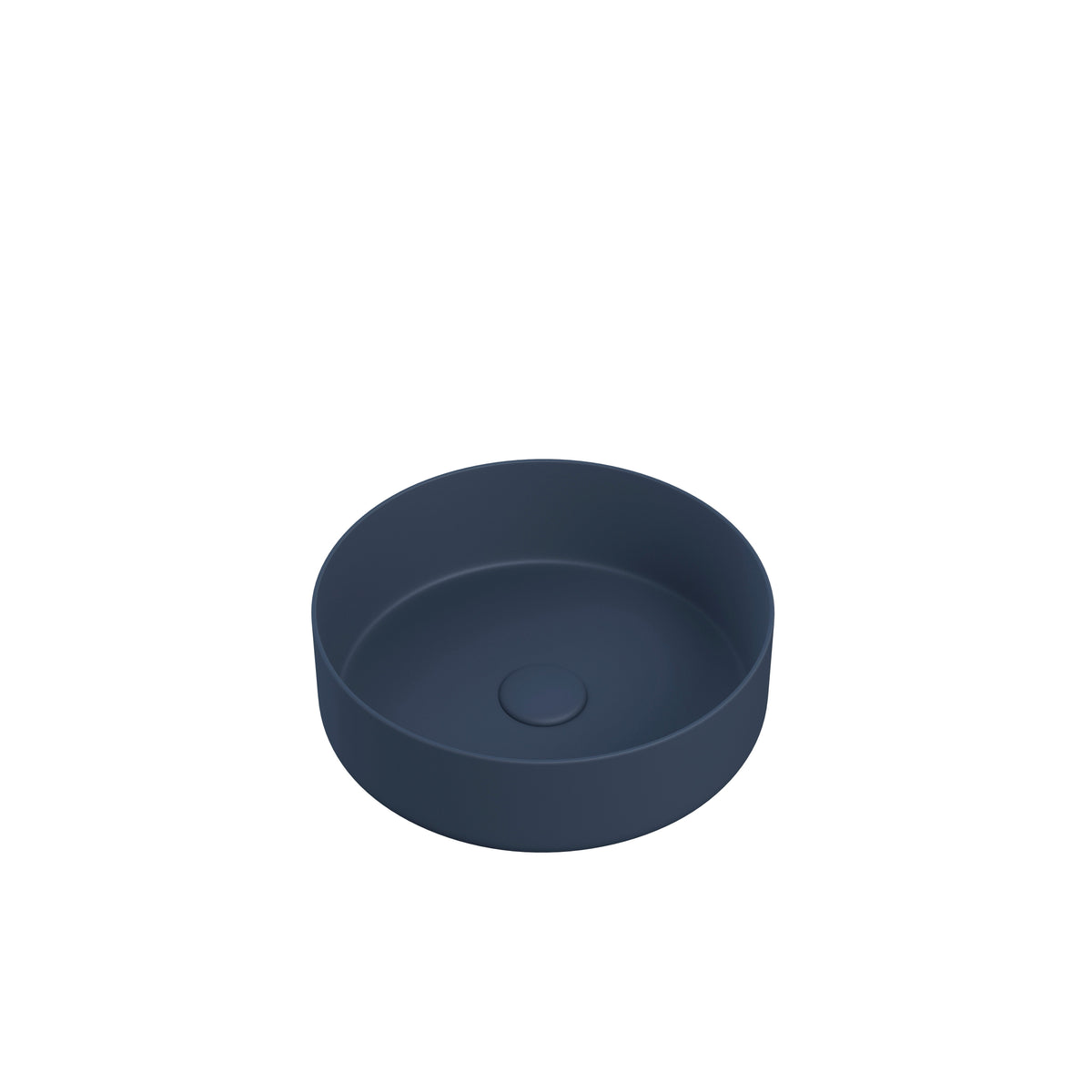 Luxe 355mm Ceramic Round Washbowl & Waste - Matt Deep Blue