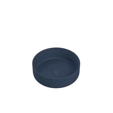 Luxe 355mm Ceramic Round Washbowl & Waste - Matt Deep Blue