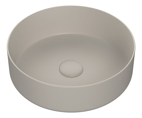 Luxe 355mm Ceramic Round Washbowl & Waste - Matt Latte