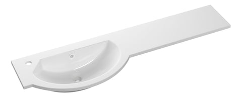 1244mm Slim Round One-Piece Basin & Overflow Ring - Left Hand