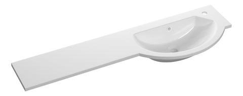 1244mm Slim Round One-Piece Basin & Overflow Ring - Right Hand