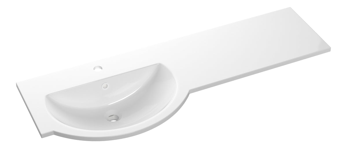 1244mm Standard Round One-Piece Basin & Overflow Ring - Left Hand