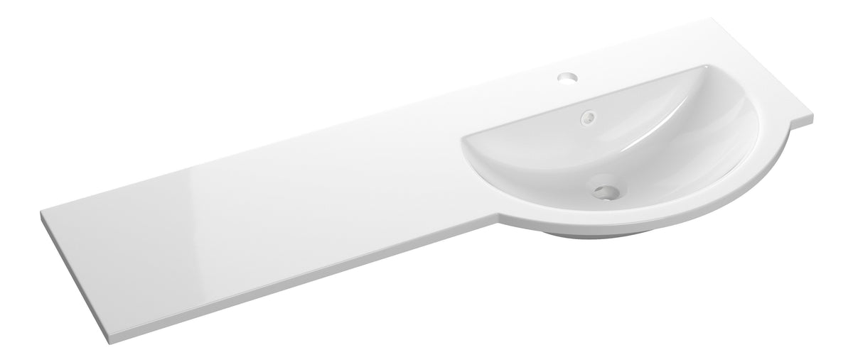 1244mm Standard Round One-Piece Basin & Overflow Ring - Right Hand