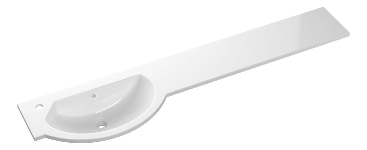 1544mm Slim Round One-Piece Basin & Overflow Ring - Left Hand