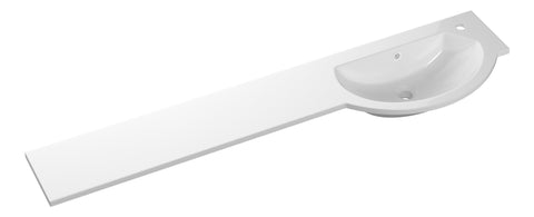 1544mm Slim Round One-Piece Basin & Overflow Ring - Right Hand