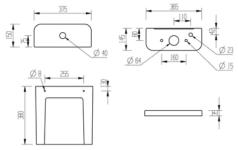 Till Rimless Close Coupled Open Back Comfort Height WC & Soft Close Seat