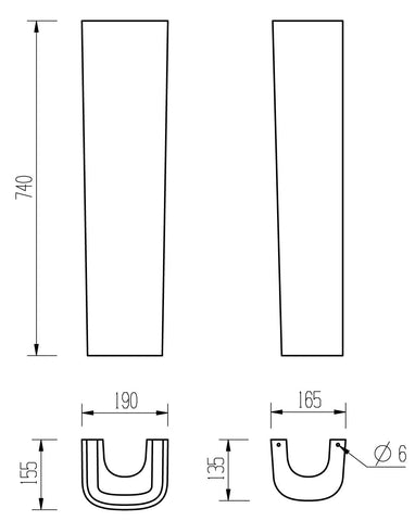 Amazon 600x400mm 1TH Basin & Full Pedestal