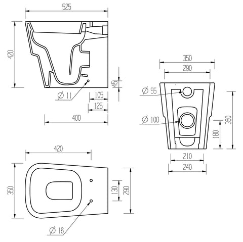 Amazon Back To Wall WC & Soft Close Seat