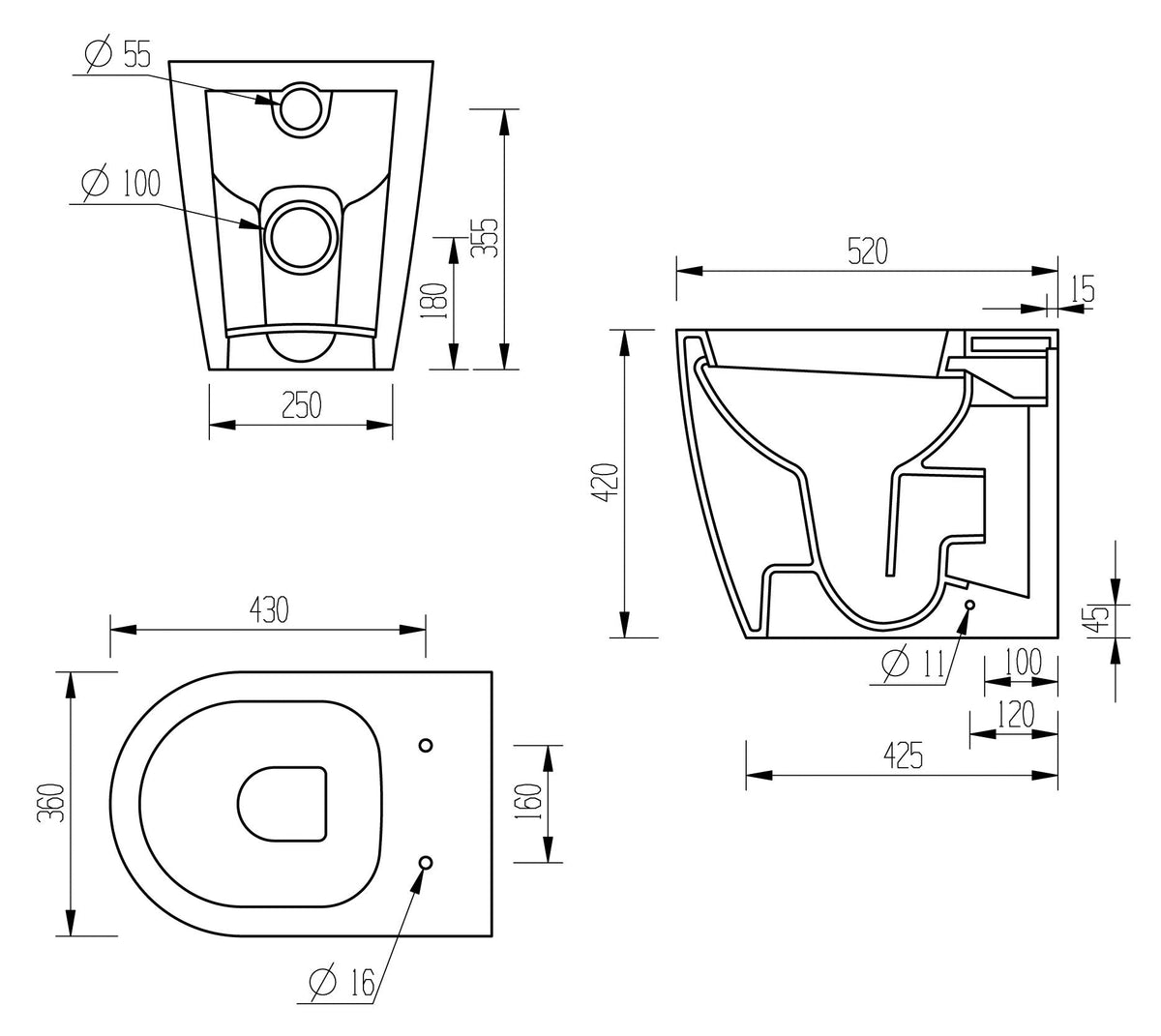 Jijiga Back To Wall WC & Soft Close Seat