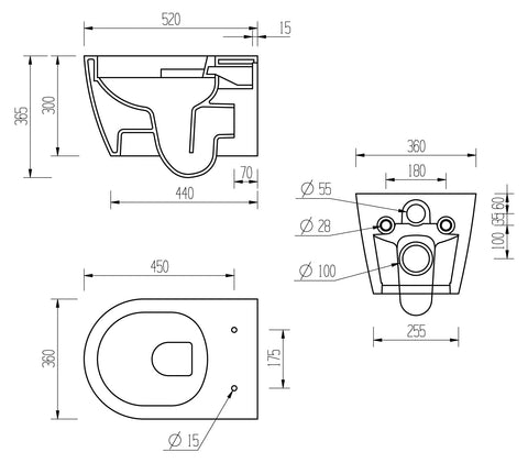 Cliff Rimless Wall Hung WC & Soft Close Seat