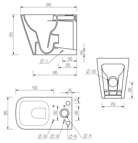 Till Rimless Close Coupled Fully Shrouded Comfort Height WC & Soft Close Seat