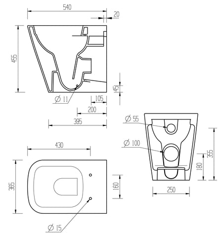 Till Rimless Back To Wall Comfort Height WC & Soft Close Seat
