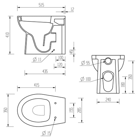Tus Back To Wall WC & Soft Close Seat