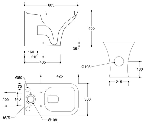 Cedar Short Projection Close Coupled Fully Shrouded WC & Wrapover Soft Close Seat