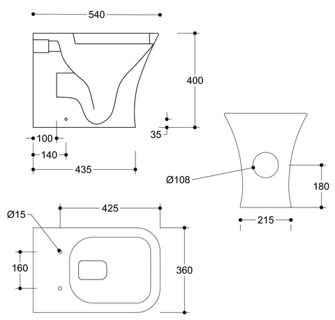 Cedar Rimless Back To Wall WC & Wrapover Soft Close Seat