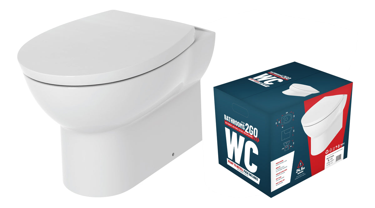 Rimless Back To Wall WC & Soft Close Seat