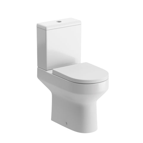 Laudale Rimless Close Coupled Open Back Comfort Height WC & Soft Close Seat