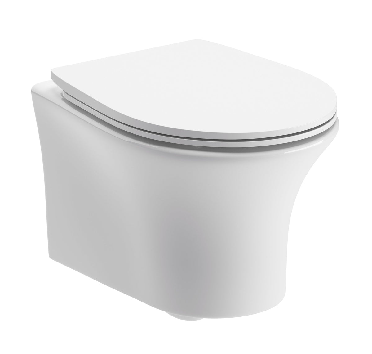 Sand Rimless Wall Hung WC & Soft Close Seat