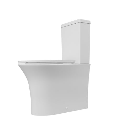 Sand Rimless Close Coupled Fully Shrouded WC & Soft Close Seat