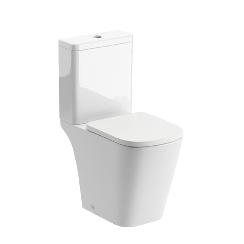 Till Rimless Close Coupled Open Back Comfort Height WC & Soft Close Seat