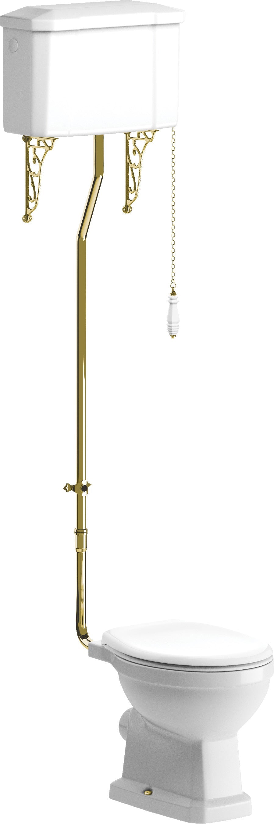 Sherford High Level WC & Soft Close Seat w/Br.Brass Finishes