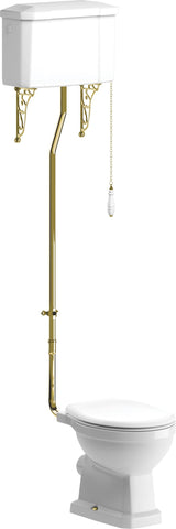 Sherford High Level WC & Soft Close Seat w/Br.Brass Finishes
