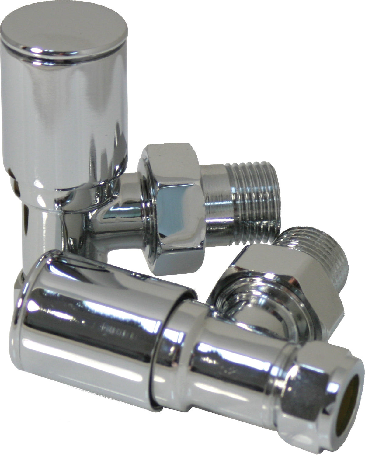 Patterned Chrome Radiator Valves - Angled