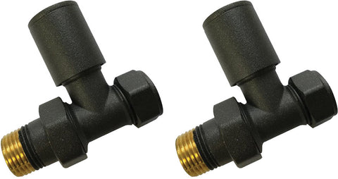 Patterned Anthracite Radiator Valves - Straight