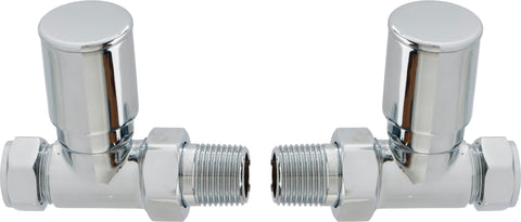 Patterned Chrome Radiator Valves - Straight