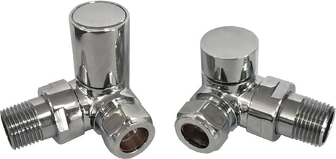 Patterned Chrome Radiator Valves - Corner