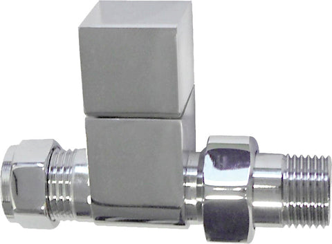 Square Chrome Radiator Valves - Straight