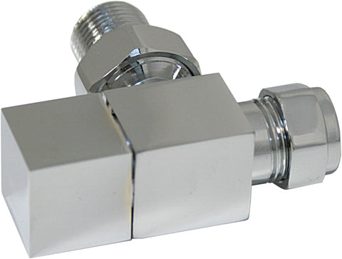 Square Chrome Radiator Valves - Angled