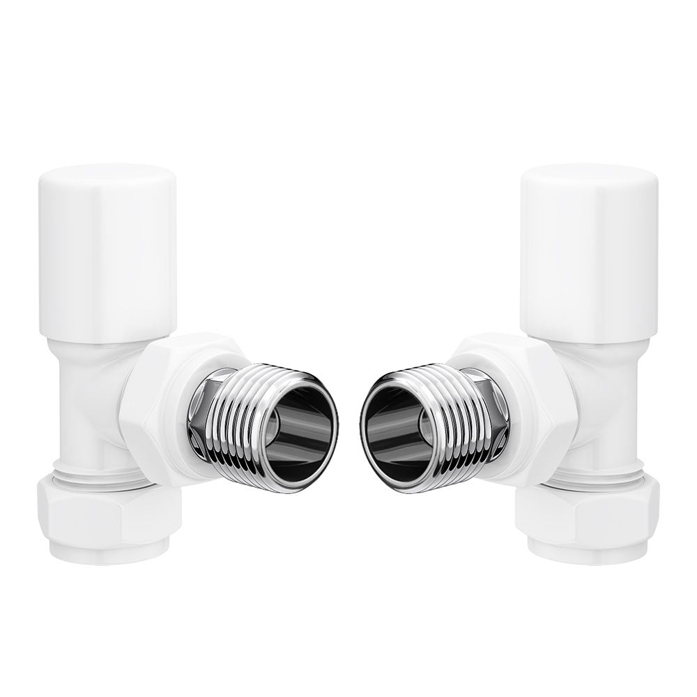 Patterned White Radiator Valves - Angled