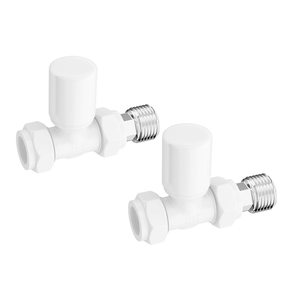 Patterned White Radiator Valves - Straight