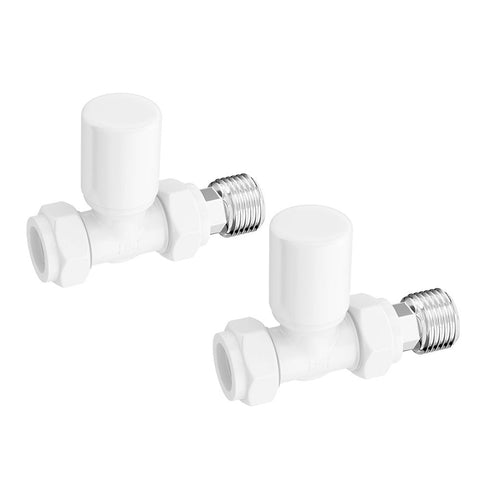Patterned White Radiator Valves - Straight