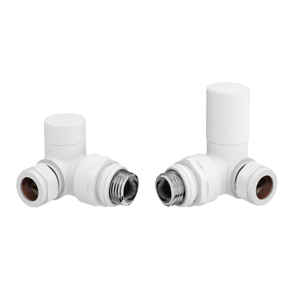 Patterned White Radiator Valves - Corner