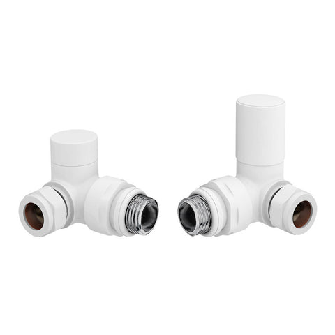 Patterned White Radiator Valves - Corner