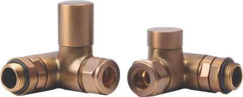 Patterned Brushed Bronze Radiator Valves - Corner