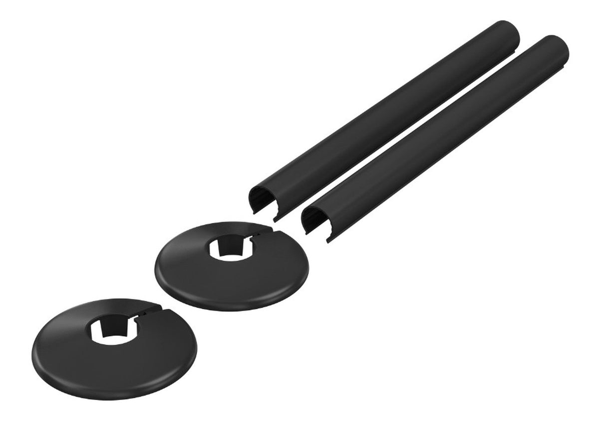 180x18mm Radiator Pipe Sleeves - Black