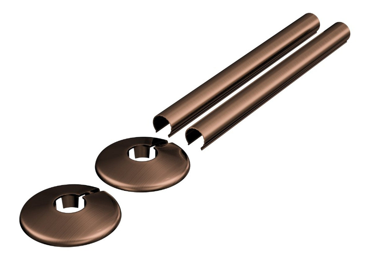 180x18mm Radiator Pipe Sleeves - Brushed Bronze