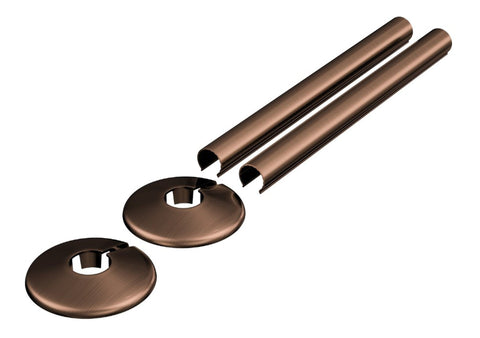 180x18mm Radiator Pipe Sleeves - Brushed Bronze