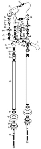 Tain Floor Standing Bath/Shower Mixer & Shower Kit - Brushed Brass