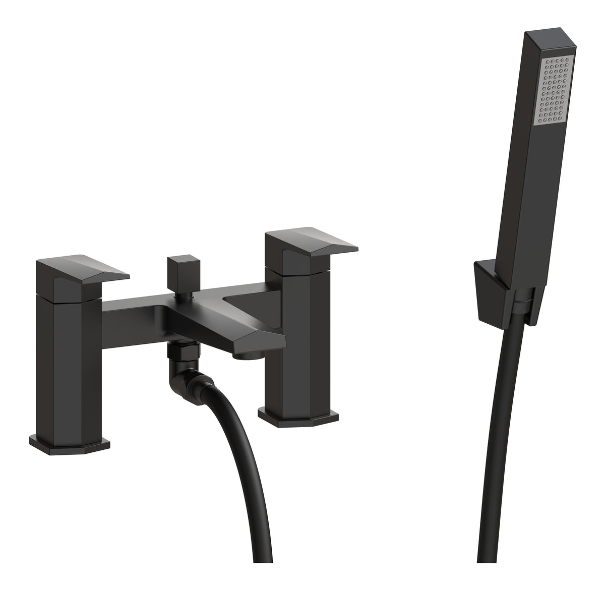 Rodela Bath/Shower Mixer & Bracket - Matt Black