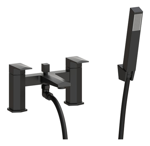 Rodela Bath/Shower Mixer & Bracket - Matt Black