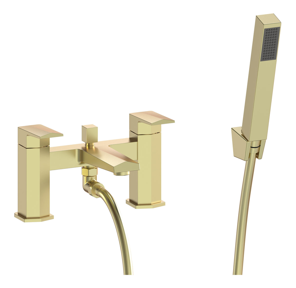 Rodela Bath/Shower Mixer & Bracket - Brushed Brass
