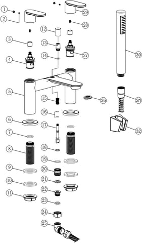 Lossie Bath/Shower Mixer - Chrome