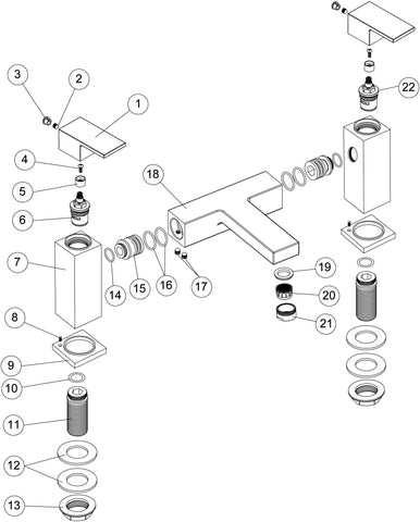 Zambezi Bath Filler - Chrome