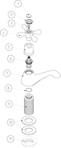 Salachan Bath Pillar Taps - Chrome