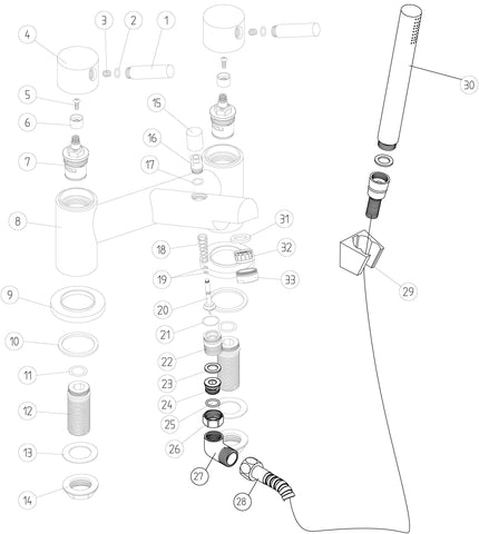 Lisa Bath/Shower Mixer & Bracket - Chrome