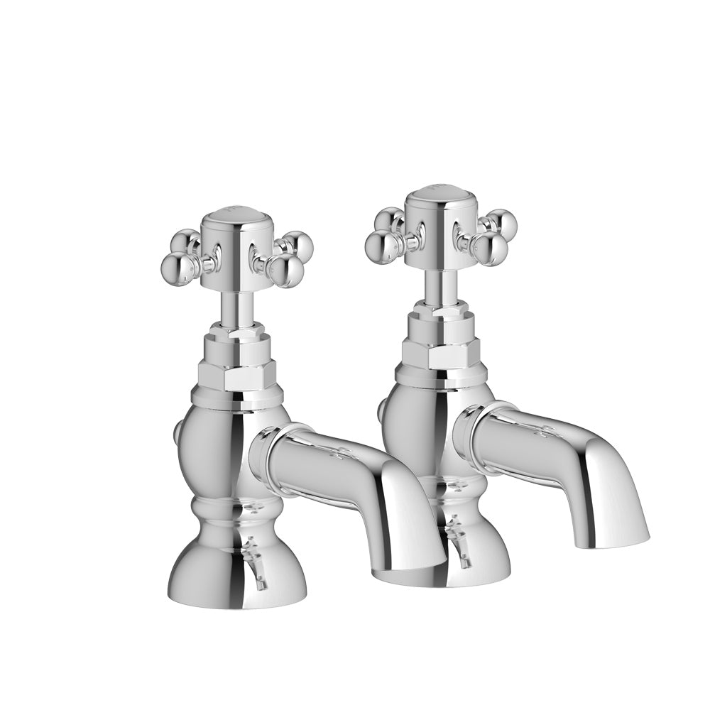 Tain Bath Pillar Taps - Chrome